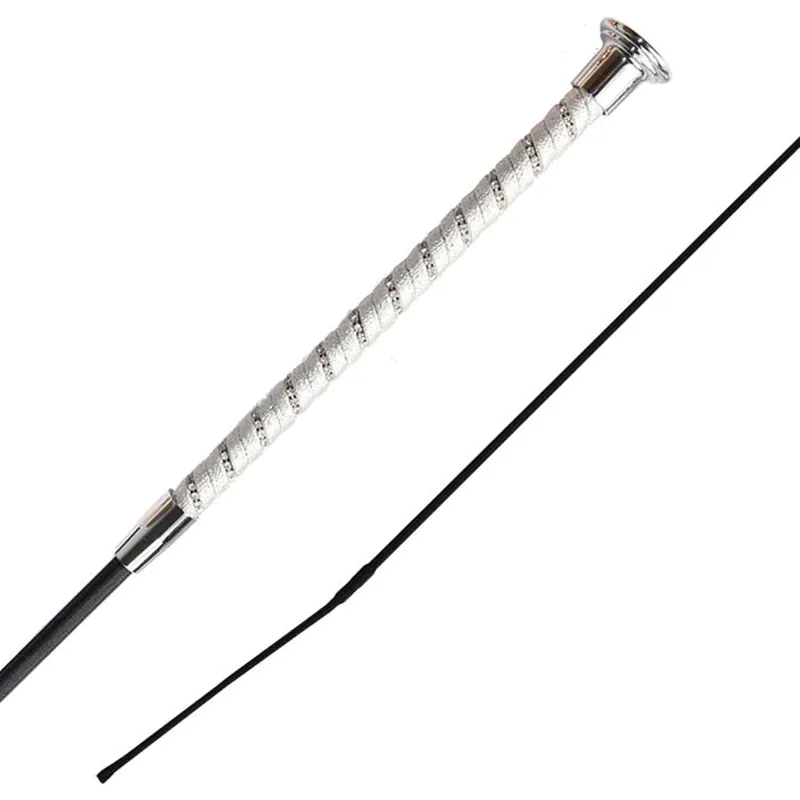 Woof Wear Twisted Dressage Whip - Silver